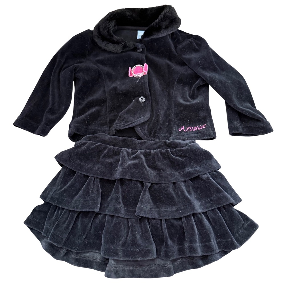 Vintage skirt Wonderful World of Disney Velvet Minnie Mouse 18 month girl Outfit